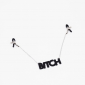 Зажимы на соски с кожаной подвеской Bitch - Crazy Handmade - купить с доставкой в Пушкино