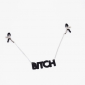 Зажимы на соски с кожаной подвеской Bitch - Crazy Handmade - купить с доставкой в Пушкино