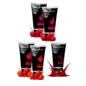 Набор из 5 съедобных лубрикантов JUJU (клубника х 2, малина х 2, вишня) - JuJu - купить с доставкой в Пушкино