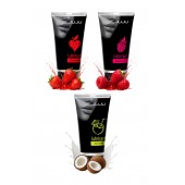 Набор из 3 съедобных лубрикантов JUJU (клубника, малина, кокос) - JuJu - купить с доставкой в Пушкино