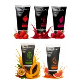 Набор из 5 съедобных лубрикантов JUJU (клубника, малина, тропические фрукты, вишня, грейпфрут) - JuJu - купить с доставкой в Пушкино
