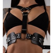 Черная кожаная двусторонняя портупея - Crazy Handmade - купить с доставкой в Пушкино