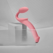 Розовый безремневой страпон Strap-on-me Semi-Realistic Bendable Strap-On size S - Strap-on-me - купить с доставкой в Пушкино