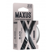 Черные утолщенные презервативы MAXUS Extra Strong с железным кейсом - 3 шт. - Maxus - купить с доставкой в Пушкино