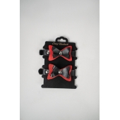 Черно-красные кожаные наручники с бантиками - Crazy Handmade - купить с доставкой в Пушкино