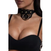 Черный чокер с клепками и золотистой фурнитурой - Crazy Handmade - купить с доставкой в Пушкино