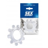 Прозрачное эрекционное кольцо со стимулирующими шариками - Sex Expert - в Пушкино купить с доставкой