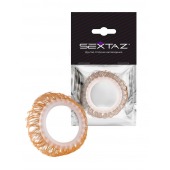 Эрекционное кольцо с бежевыми «ресничками» - Sextaz - в Пушкино купить с доставкой