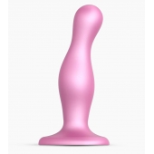Розовая насадка Strap-On-Me Dildo Plug Curvy size M - Strap-on-me - купить с доставкой в Пушкино