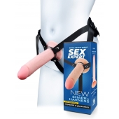 Мужской полый страпон на регулируемых ремешках - 22 см. - Sex Expert - купить с доставкой в Пушкино