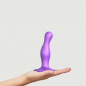 Фиолетовая насадка Strap-On-Me Dildo Plug Curvy size S - Strap-on-me - купить с доставкой в Пушкино