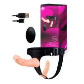 Женский страпон с 2 насадками, вибрацией и пультом ДУ - Erowoman-Eroman - купить с доставкой в Пушкино