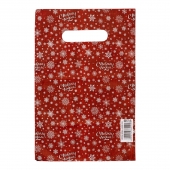 Красный подарочный новогодний пакет с вырубной ручкой (20х30 см) - Сима-Ленд - купить с доставкой в Пушкино