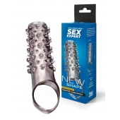Дымчатая насадка на пенис с шипами и выпуклостями - 12 см. - Sex Expert - в Пушкино купить с доставкой