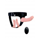 Женский страпон с 3 насадками и вибрацией - Erowoman-Eroman - купить с доставкой в Пушкино