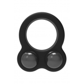 Черное эрекционное кольцо с утяжелителями Cockring Dual Weight - Dream Toys - в Пушкино купить с доставкой