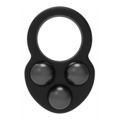 Черное эрекционное кольцо с утяжелителями - Dream Toys - в Пушкино купить с доставкой