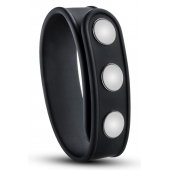 Черное эрекционное кольцо на кнопках - Blush Novelties - в Пушкино купить с доставкой