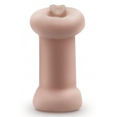 Телесный люминесцентный двусторонний мастурбатор Tasha - Blush Novelties - в Пушкино купить с доставкой