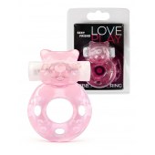 Розовое эрекционное виброкольцо в форме мишки - 1137 - в Пушкино купить с доставкой