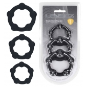Набор из 3 эрекционных колец Beaded Silicone Cockring Set - Shots Media BV - в Пушкино купить с доставкой