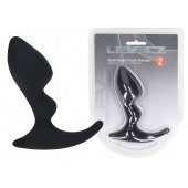 Черная анальная пробка для массажа простаты Double Ripple Silicone Prostate Massager - Shots Media BV - в Пушкино купить с доставкой