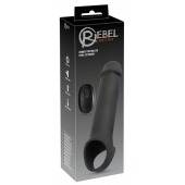 Черная вибронасадка для пениса с хомутом для мошонки и пультом ДУ Remote Controlled Penis Extension - Orion - в Пушкино купить с доставкой