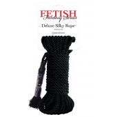 Черная веревка для фиксации Deluxe Silky Rope - 9,75 м. - Pipedream - купить с доставкой в Пушкино