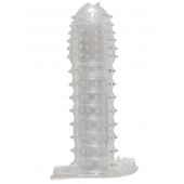 Гелевая прозрачная насадка c шипами - 12 см. - Toyfa Basic - в Пушкино купить с доставкой