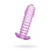 Гелевая фиолетовая насадка с шипами - 12 см. - Toyfa Basic - в Пушкино купить с доставкой