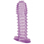 Гелевая фиолетовая насадка с шипами - 12 см. - Toyfa Basic - в Пушкино купить с доставкой
