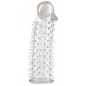 Прозрачная насадка на половой член с закрытой головкой и шипами - 12,5 см. - Toyfa Basic - в Пушкино купить с доставкой