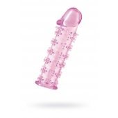 Гелевая розовая насадка на фаллос с шипами - 12 см. - Toyfa Basic - в Пушкино купить с доставкой