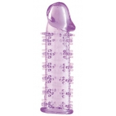 Гелевая фиолетовая насадка на фаллос с шипами - 12 см. - Toyfa Basic - в Пушкино купить с доставкой