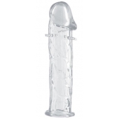 Гладкая прозрачная насадка с усиками под головкой - 12,5 см. - Toyfa Basic - в Пушкино купить с доставкой