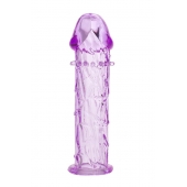 Гладкая фиолетовая насадка с усиками под головкой - 12,5 см. - Toyfa Basic - в Пушкино купить с доставкой