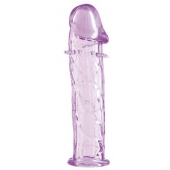 Гладкая фиолетовая насадка с усиками под головкой - 12,5 см. - Toyfa Basic - в Пушкино купить с доставкой