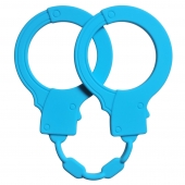 Голубые силиконовые наручники Stretchy Cuffs Turquoise - Lola Games - купить с доставкой в Пушкино