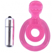 Розовая вибронасадка со стимулятор клитора   Язычок - Toyfa Basic - в Пушкино купить с доставкой