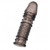 Дымчатая закрытая насадка ToyFa XLover с чешуйками и пупырышками - 13,5 см. - ToyFa - в Пушкино купить с доставкой