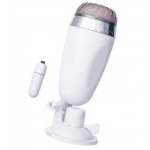 Мастурбатор-вагина в белой колбе с присоской и встраиваемой вибропулей - A-toys - в Пушкино купить с доставкой