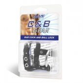 Утяжка на пенис на замочке Duo Cock And Ball Lock - BlueLine - купить с доставкой в Пушкино