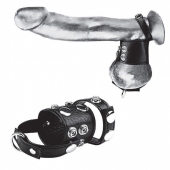 Утяжка на пенис и мошонку Cock Ring With 1.5  Ball Stretcher And Optional Weight Ring - BlueLine - купить с доставкой в Пушкино