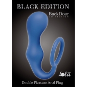 Синее эрекционное кольцо с анальной пробкой Double Pleasure Anal Plug - Lola Games - в Пушкино купить с доставкой