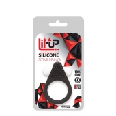 Чёрное эрекционное кольцо LIT-UP SILICONE STIMU RING 1 BLACK - Dream Toys - в Пушкино купить с доставкой