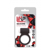 Чёрное эрекционное виброкольцо LIT-UP SILICONE STIMU RING 3 BLACK - Dream Toys - в Пушкино купить с доставкой