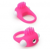 Розовое эрекционное кольцо с щеточкой LIT-UP SILICONE STIMU RING 5 - Dream Toys - в Пушкино купить с доставкой
