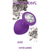 Большая фиолетовая анальная пробка Emotions Cutie Large с прозрачным кристаллом - 10 см. - Lola Games - купить с доставкой в Пушкино