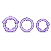 Набор из 3 фиолетовых эрекционных колец Stay Hard Beaded Cockrings - Blush Novelties - в Пушкино купить с доставкой