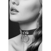 Узенький ошейник из полиуретана с кольцом - Bijoux Pour Toi - купить с доставкой в Пушкино